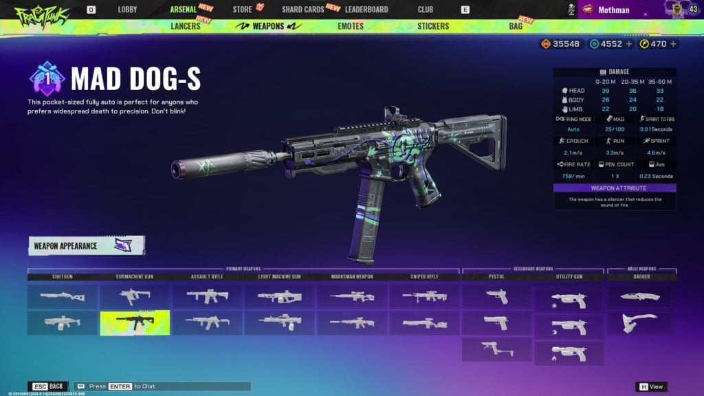 The Mad Dog-S, one of the best weapons in FragPunk.