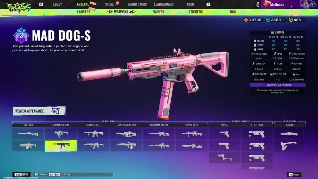 Mad Dog-S, one of the weapons in FragPunk.