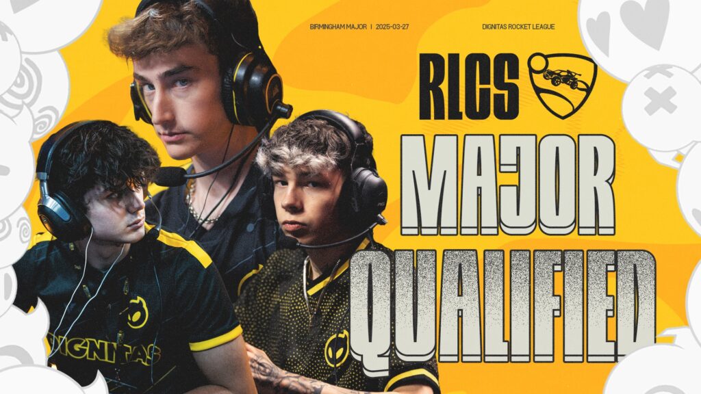 It’s a photo of the Rocket League esports players from the team Dignitas.