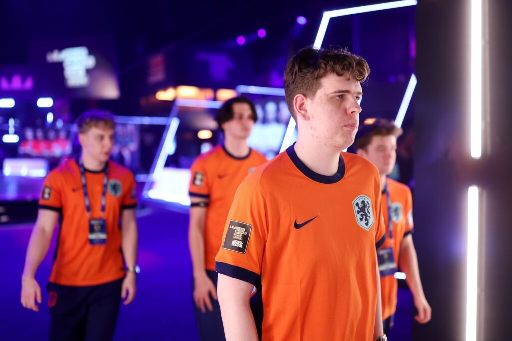 It’s a photo of the Rocket League esports players from the team Geekay Esports.