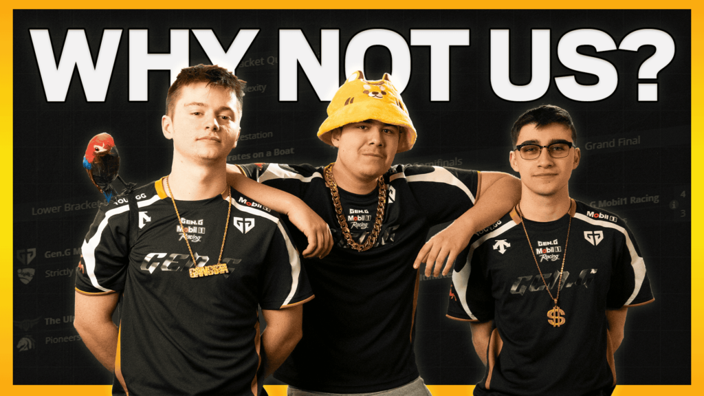 It’s a photo of the Rocket League esports players from the team Gen.G Mobil1 Racing.