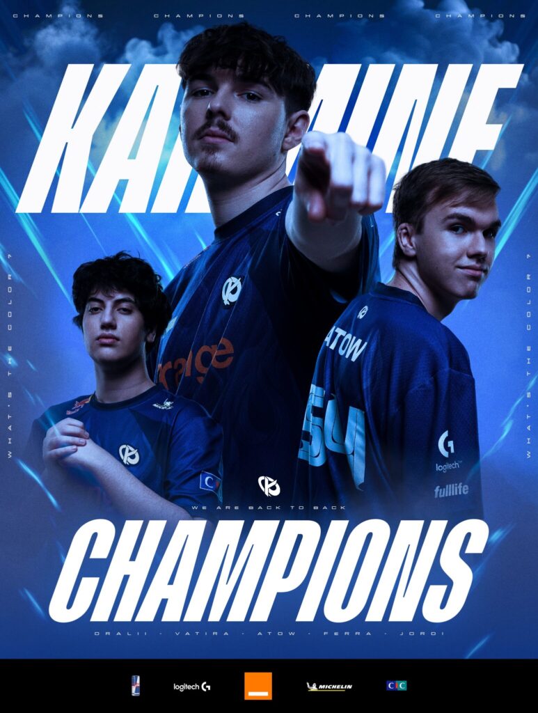It’s a photo of the Rocket League esports players from the team Karmine Corp.