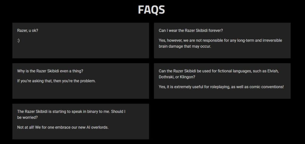 Razer Skibidi FAQ