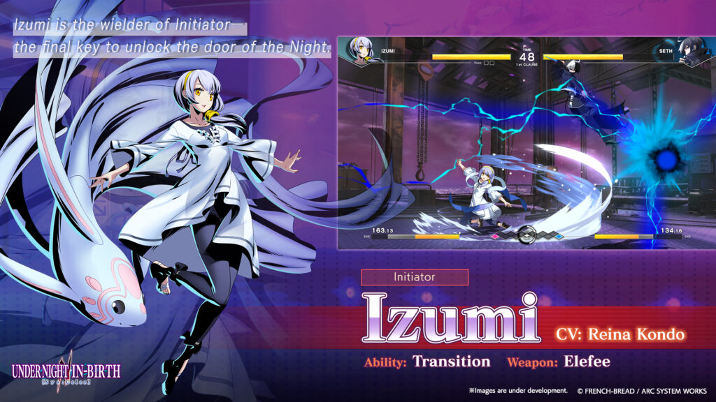 It's a key art image for the new DLC character in the fighting game UNI2: Izumi.