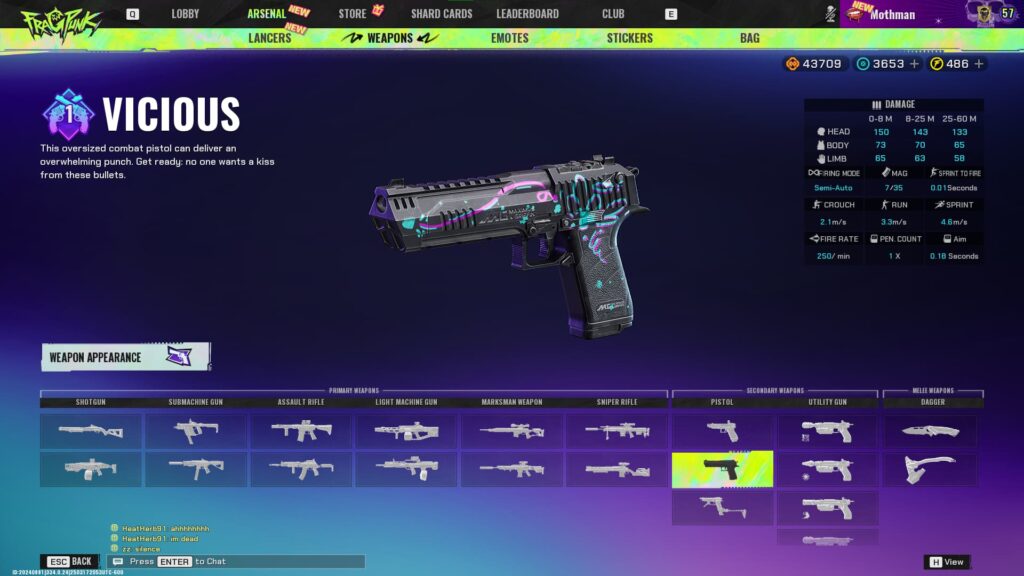 Vicious, one of the weapons in FragPunk.