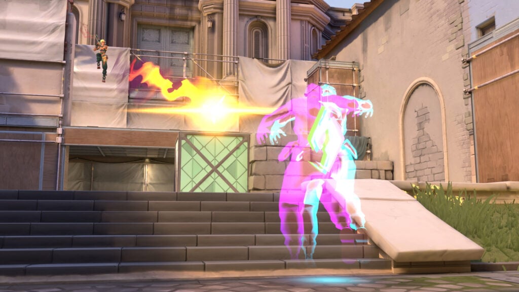 Waylay, the newest Duelist Agent, uses her Refract ability in VALORANT.