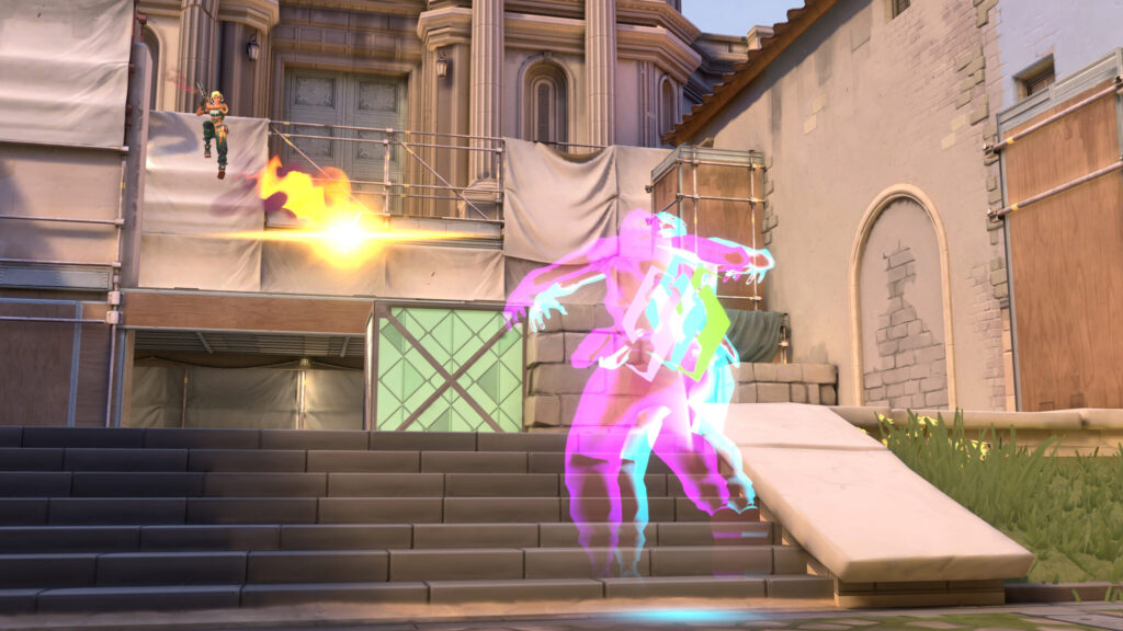 Waylay, the newest Duelist Agent, uses her Refract ability in VALORANT.