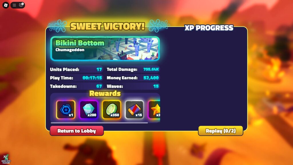 Winning the token for SpongeBob Tower Defense The Hunt