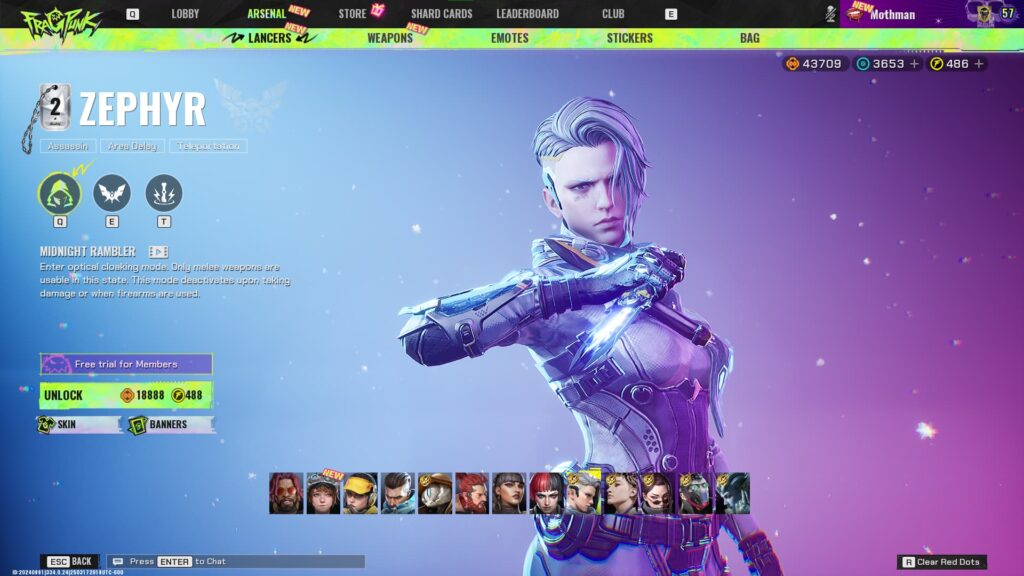 Zephyr, one of the Lancers in FragPunk.