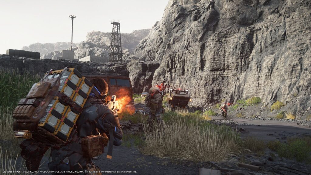 Death Stranding 2 gunplay.