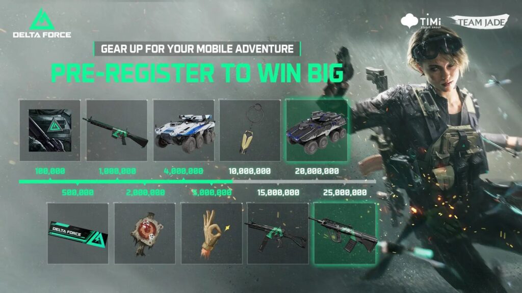 delta force mobile pre-registration rewards