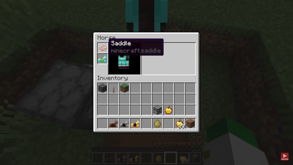 A Saddle in the Minecraft inventory