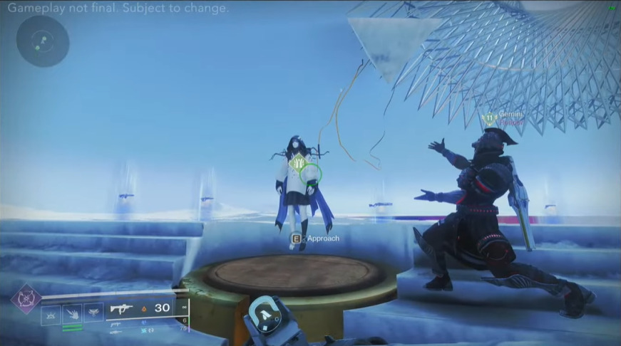 The Emissary stands in front of The Third Spire in Destiny 2.