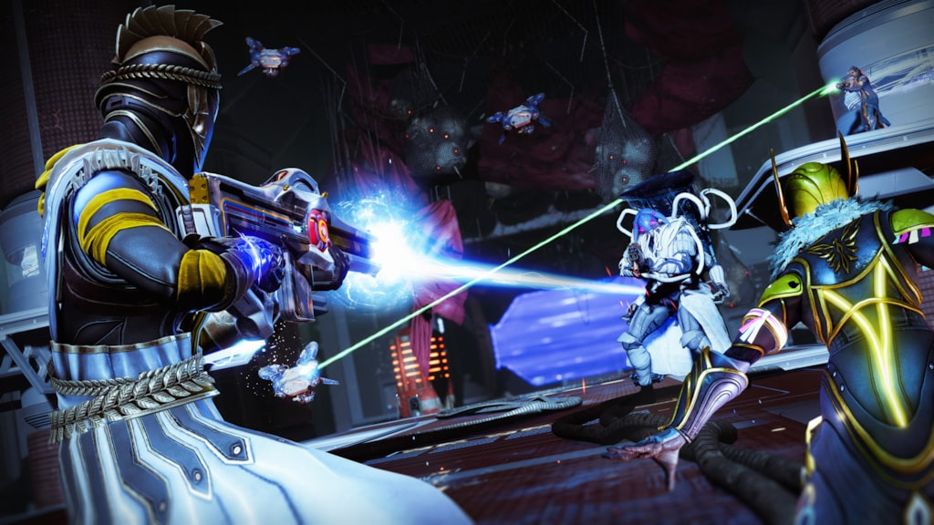 A guardian fires a trace rifle at enemies during Guardian Games 2025 in Destiny 2.
