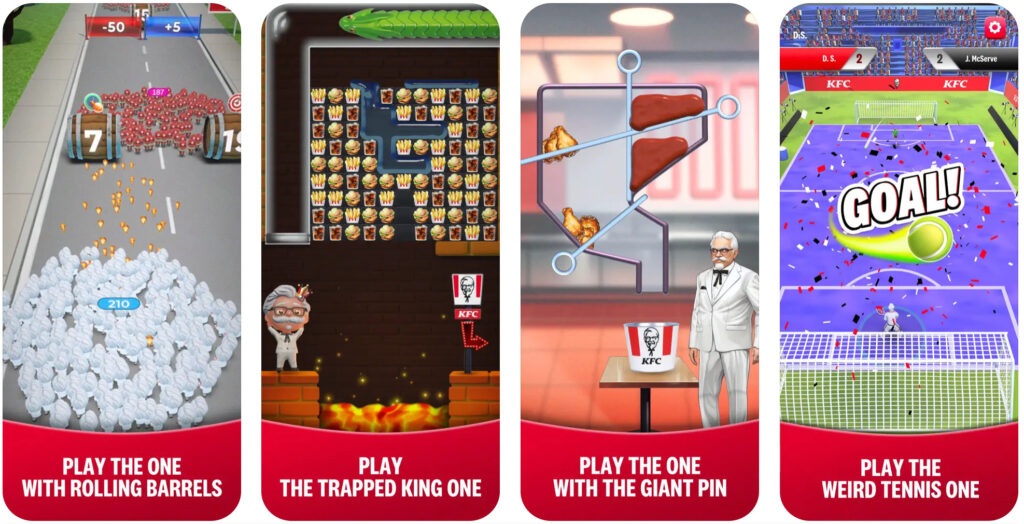 KFC Original Fake Games currently features four game modes.