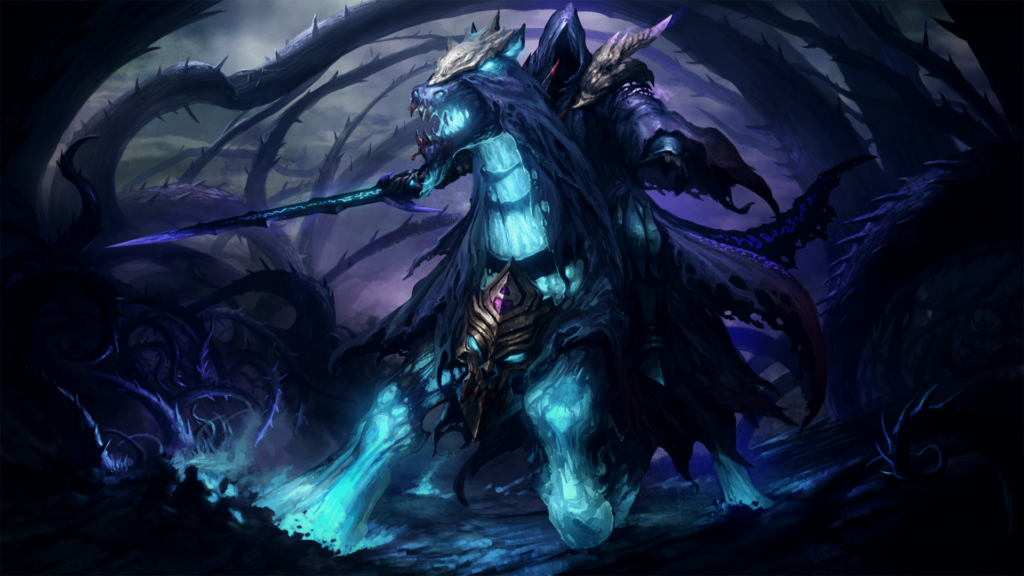 Abaddon prepares for battle in Dota 2.
