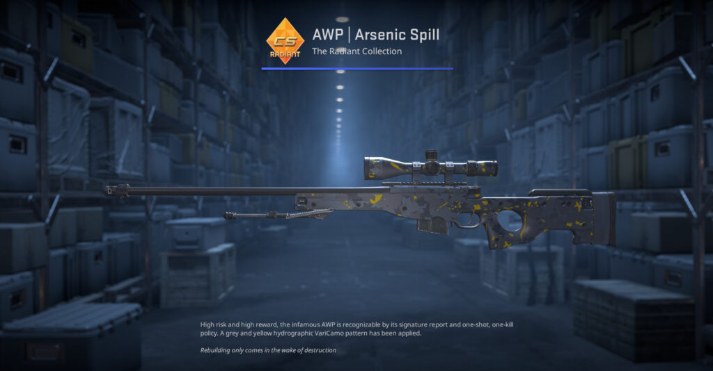 A screenshot of a skin from the Radiant Collection in CS2.