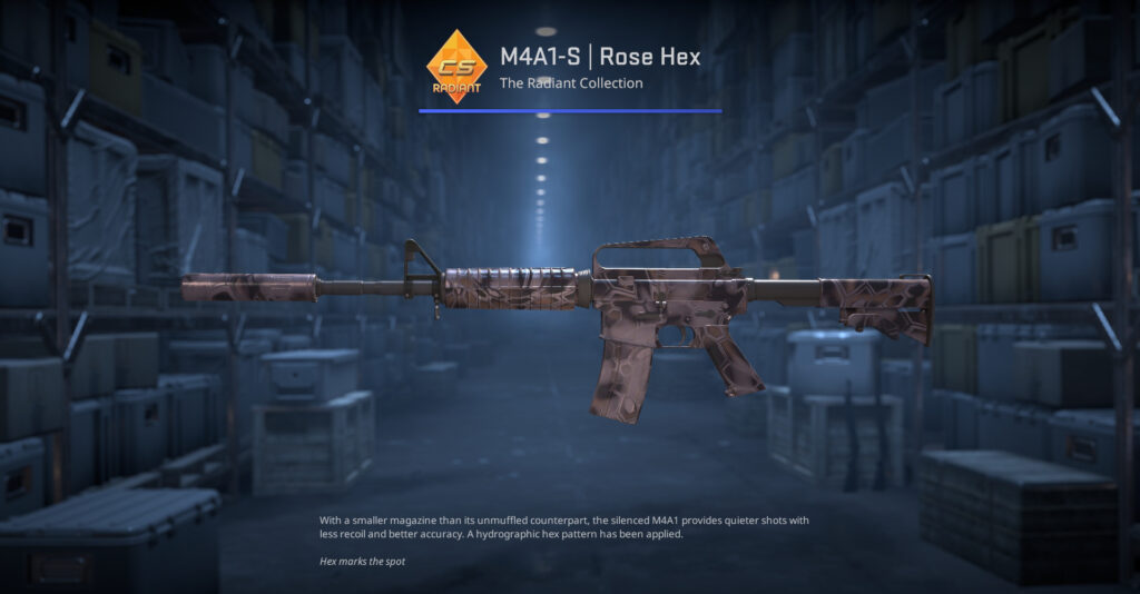 A screenshot of a skin from the Radiant Collection in CS2.