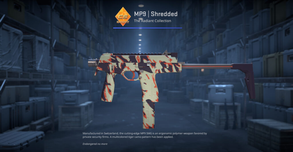 A screenshot of a skin from the Radiant Collection in CS2.