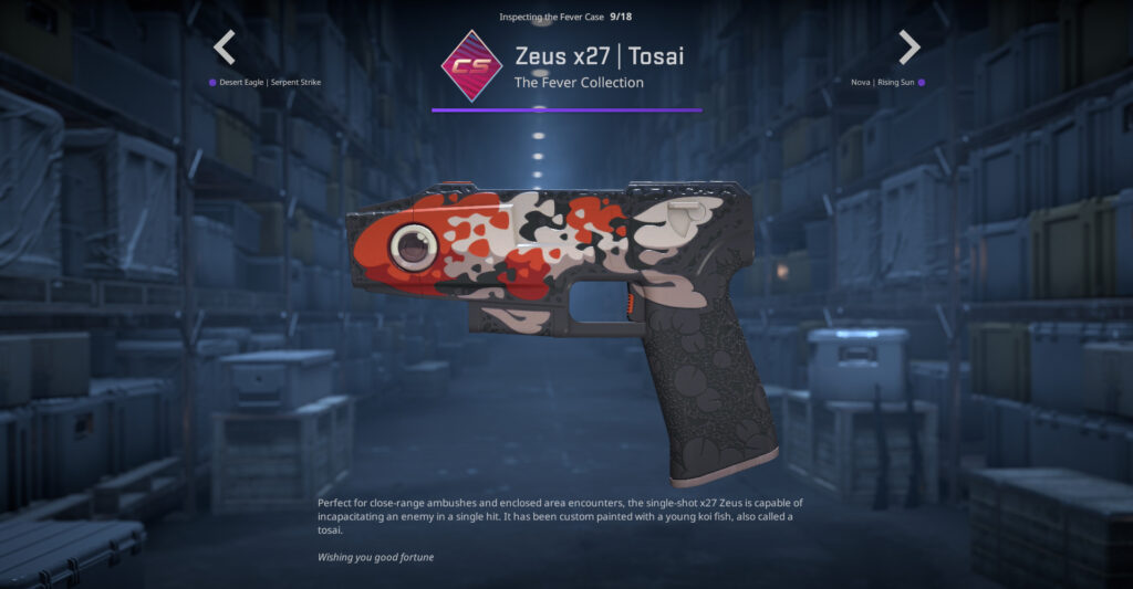 A screenshot of a weapon skin from the Fever Case in CS2.