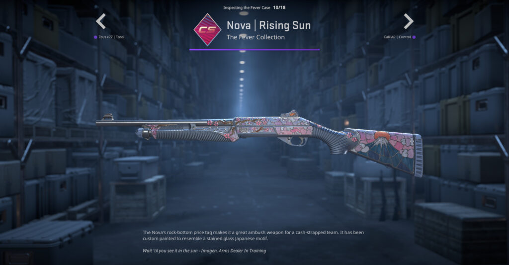 A screenshot of a weapon skin from the Fever Case in CS2.