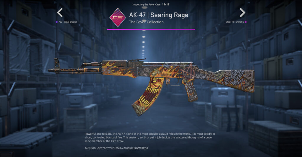 A screenshot of a weapon skin from the Fever Case in CS2.