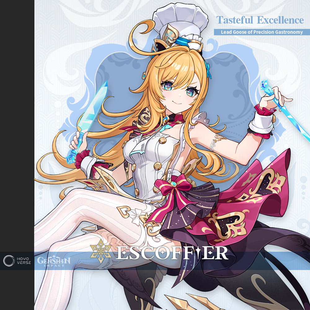 Escoffier's reveal art in Genshin Impact (Image via HoYoverse)