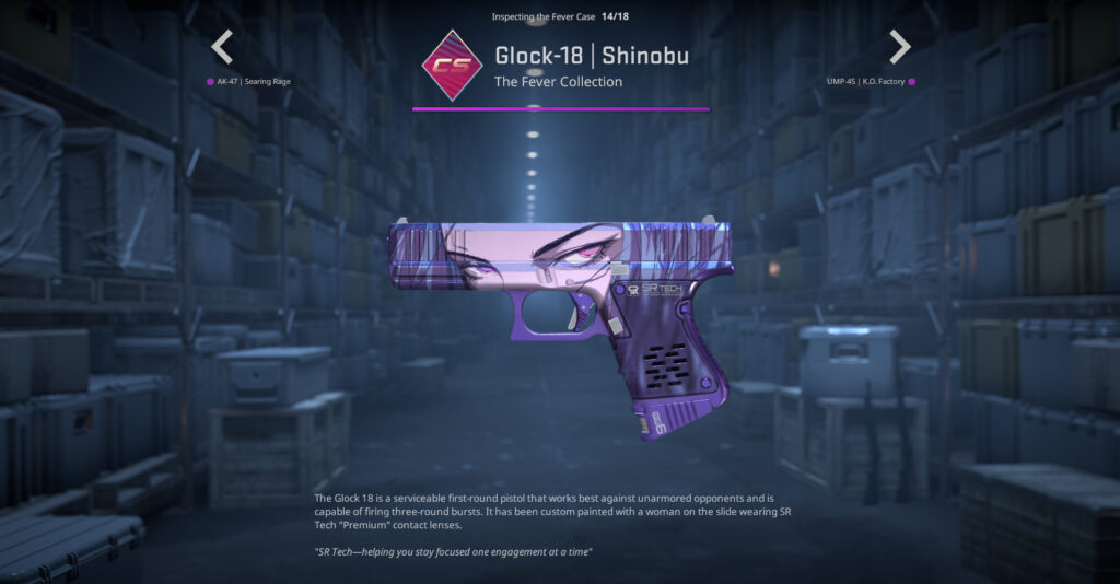 A screenshot of a weapon skin from the Fever Case in CS2.