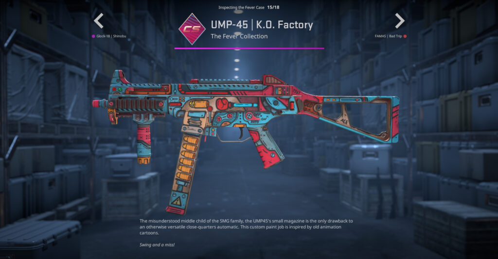 A screenshot of a weapon skin from the Fever Case in CS2.