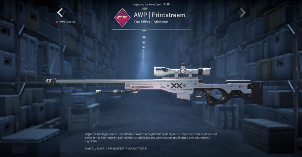 A screenshot of a weapon skin from the Fever Case in CS2.