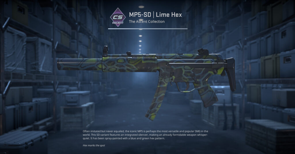 A screenshot of a weapon finish from the Ascent Collection in CS2.