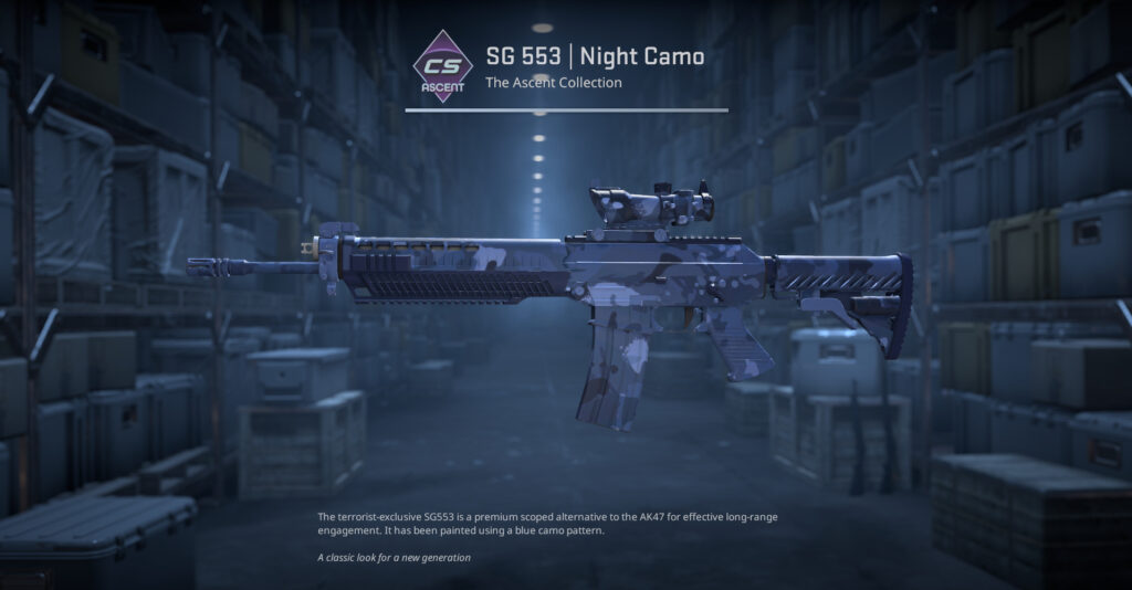 A screenshot of a weapon finish from the Ascent Collection in CS2.