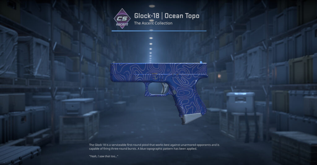 A screenshot of a weapon finish from the Ascent Collection in CS2.