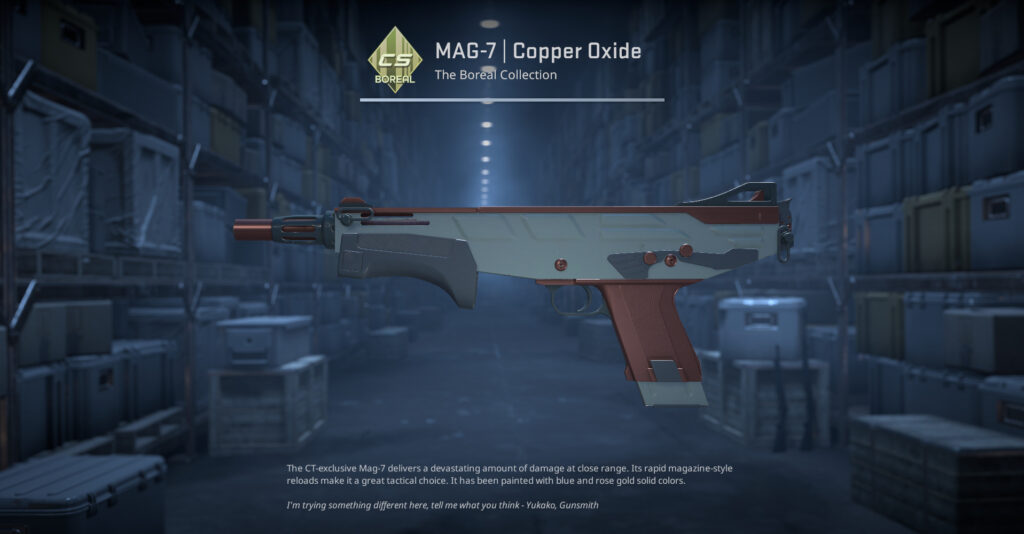 A screenshot of a skin from the Boreal Collection in CS2.