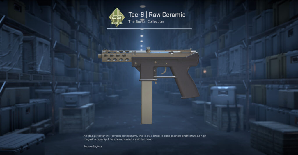 A screenshot of a skin from the Boreal Collection in CS2.