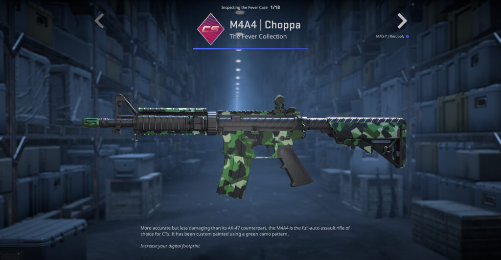 A screenshot of a weapon skin from the Fever Case in CS2.