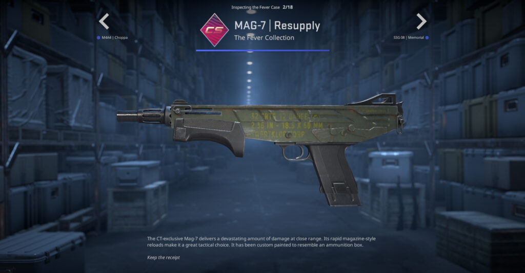 A screenshot of a weapon skin from the Fever Case in CS2.