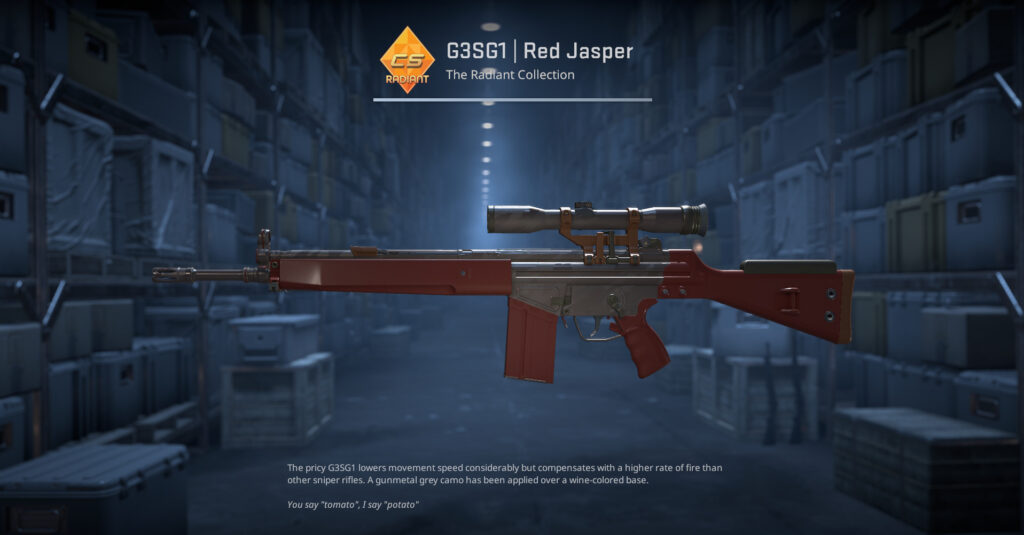 A screenshot of a skin from the Radiant Collection in CS2.