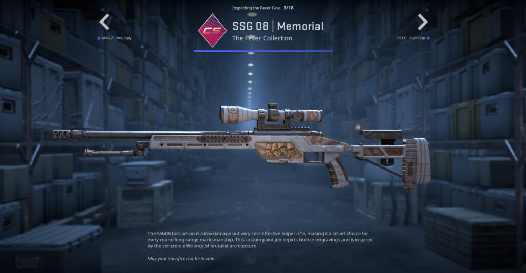 A screenshot of a weapon skin from the Fever Case in CS2.