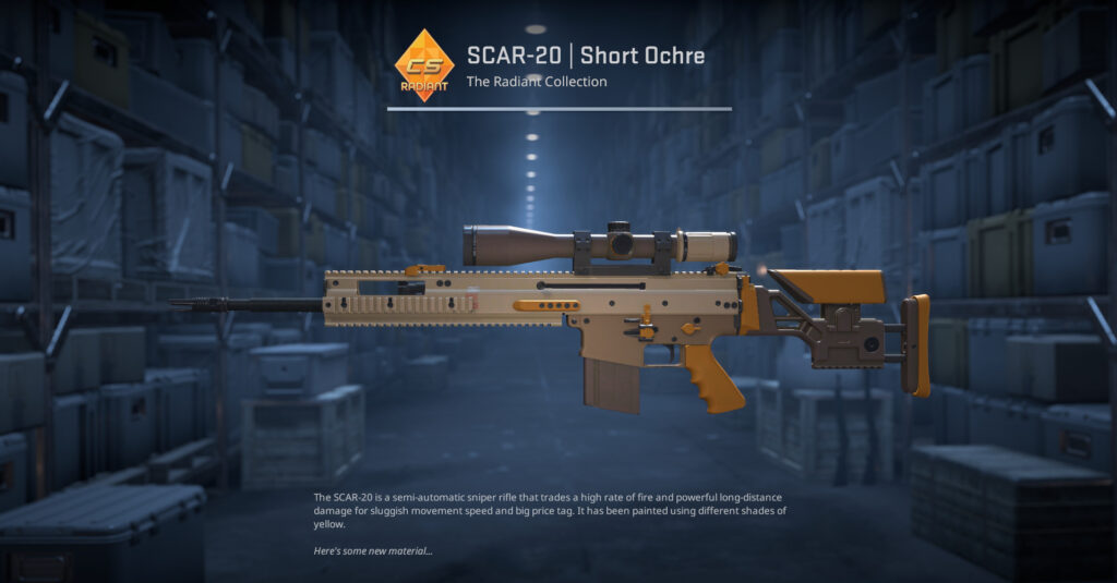 A screenshot of a skin from the Radiant Collection in CS2.