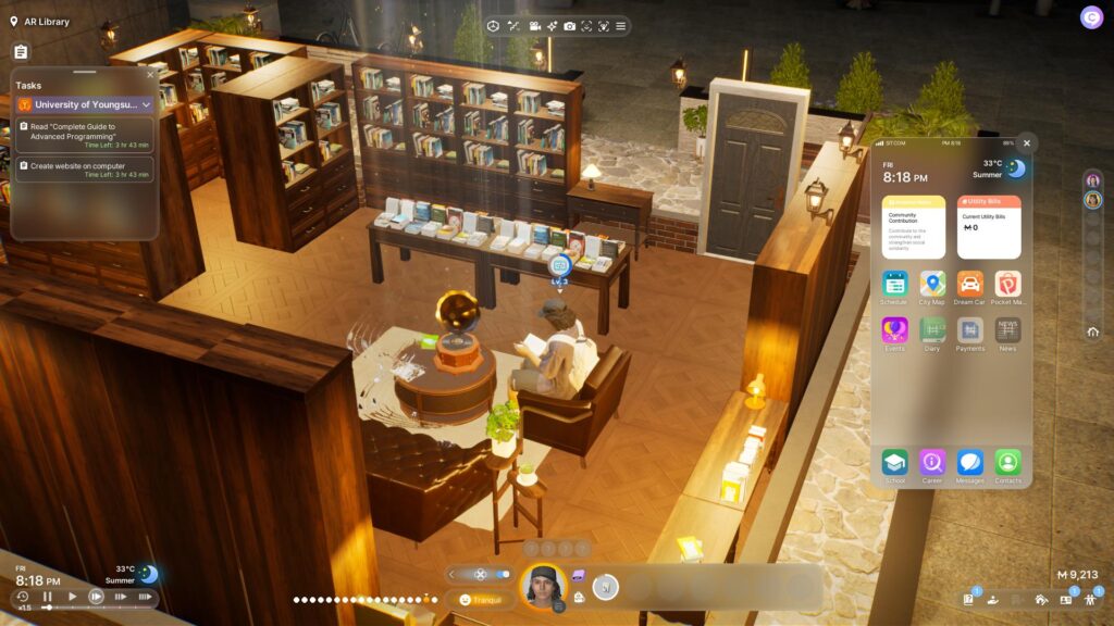 Reading a book in inZOI is quite simple. (Screenshot via esports.gg)