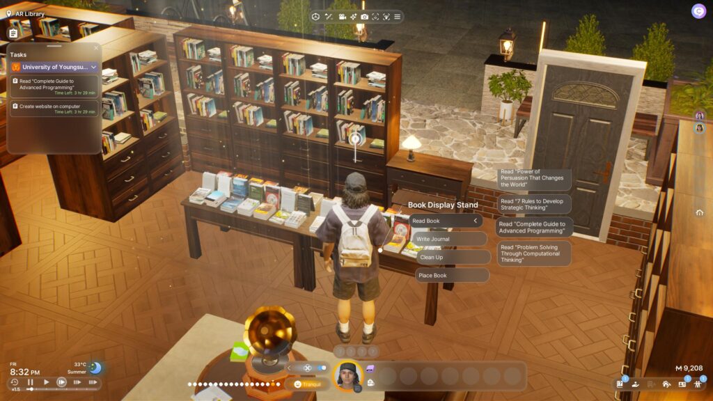 Inzoi reading screenshot via esports.gg