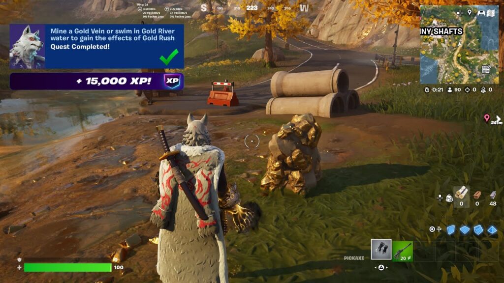 mine gold veins fortnite