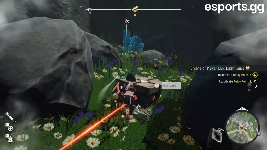 Relay Point 1 location for shrine of prayer dux lighthouse quest