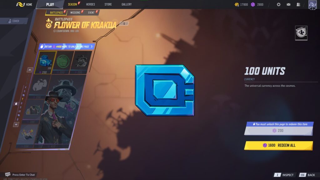 100 Units in the Marvel Rivals Season 2 Battlepass.