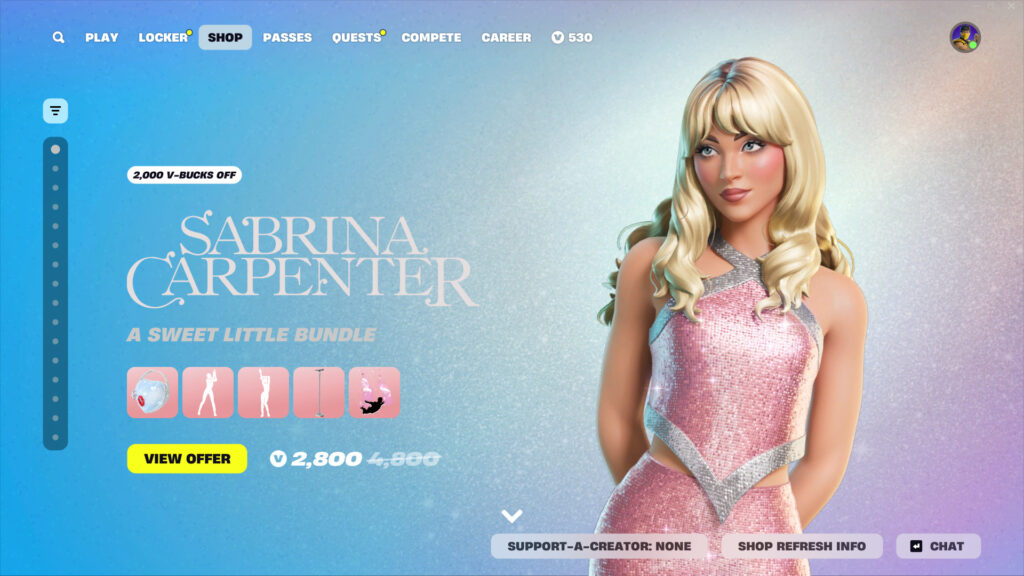 Sabrina Carpenter Fortnite Item Shop