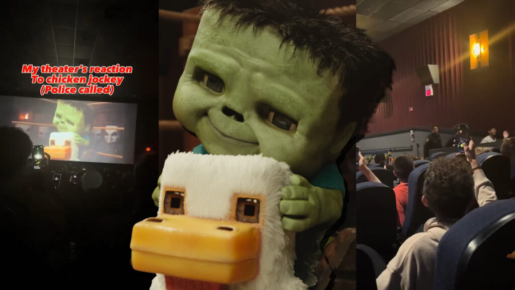 A Minecraft Movie’s ‘Chicken Jockey’ scene is causing havoc in theaters