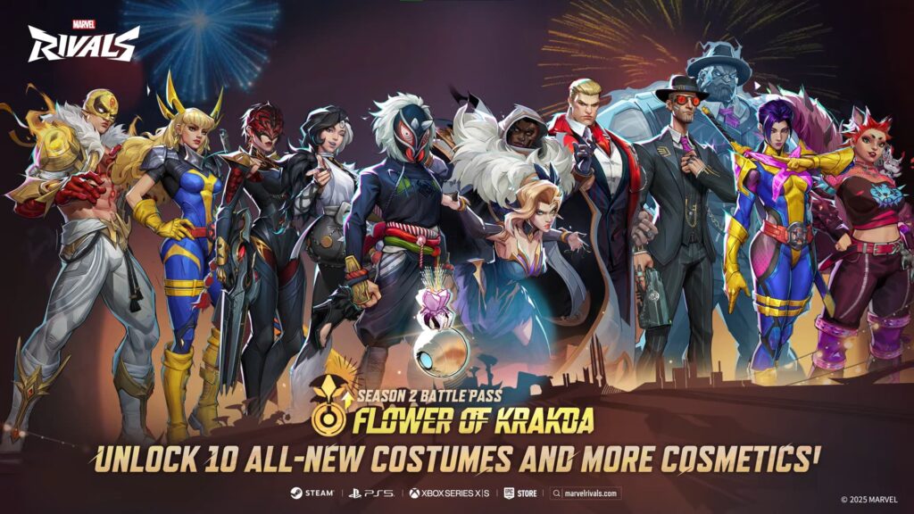 All available skins in the Marvel Rivals Season 2 Battlepass.