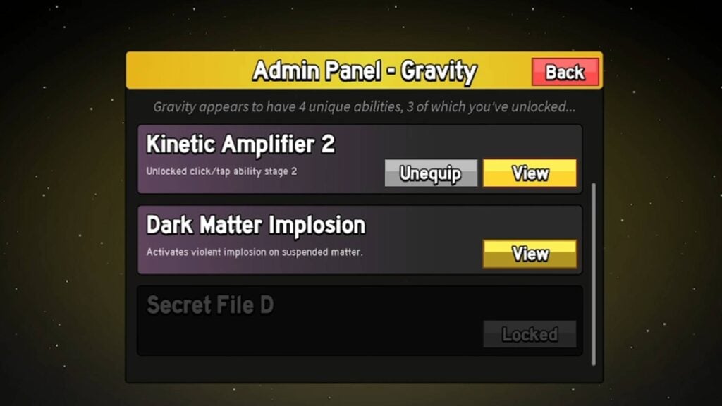 Some of the upgraded skills for the Gravity fruit.