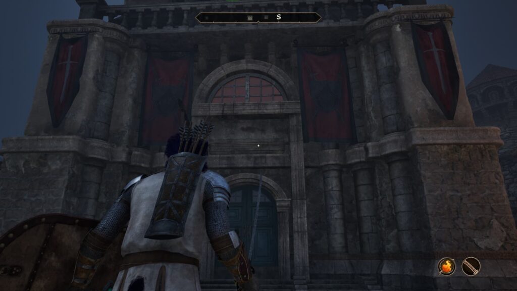 Entrance to the Fighter's Guild in Anvil in Oblivion Remastered..